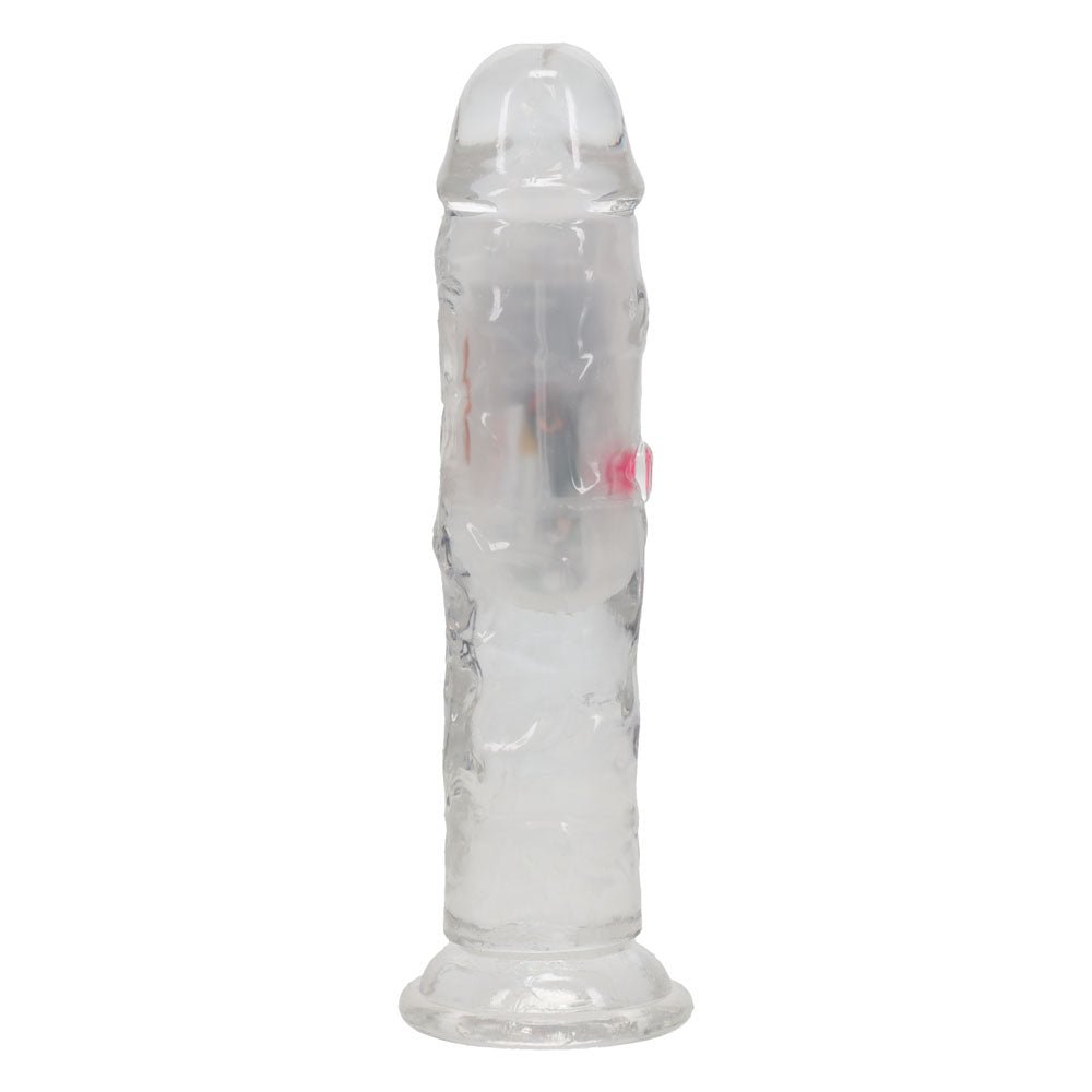 RealRock 6 Inch No Balls LED Vibrating Dong with Remote - Clear
