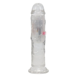 RealRock 6 Inch No Balls LED Vibrating Dong with Remote - Clear