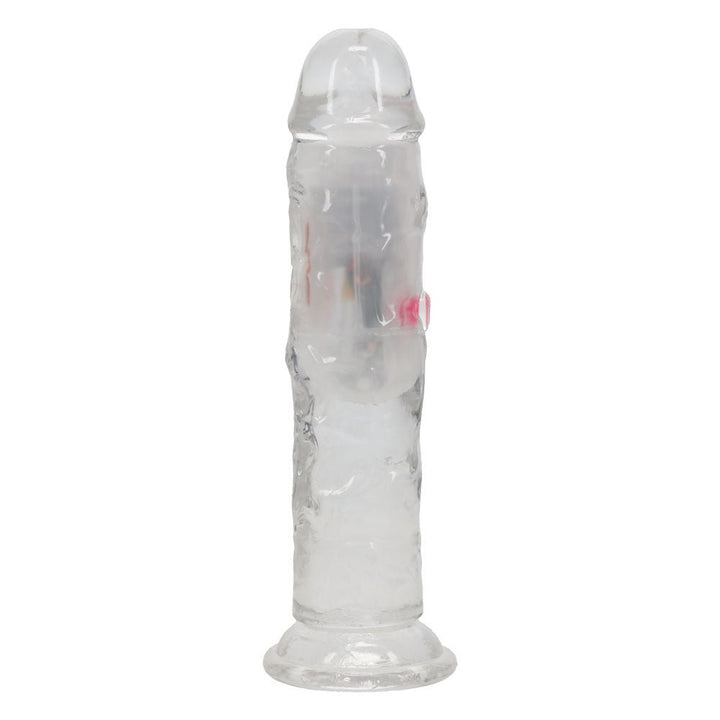 RealRock 6 Inch No Balls LED Vibrating Dong with Remote - Clear