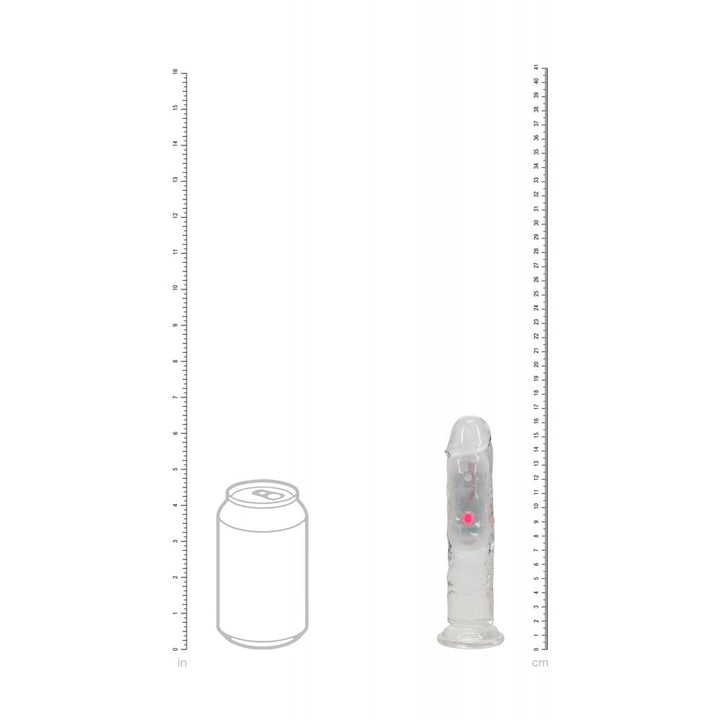 RealRock 6 Inch No Balls LED Vibrating Dong with Remote - Clear