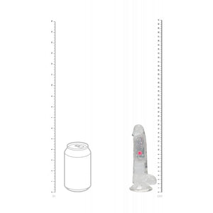 RealRock 6 Inch with Balls LED Vibrating Dong with Remote - Clear
