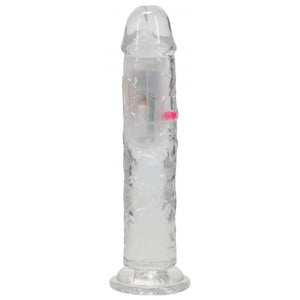 RealRock 7 Inch No Balls LED Vibrating Dong with Remote - Clear