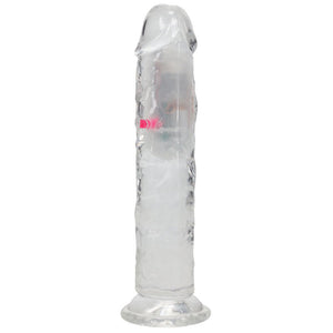 RealRock 7 Inch No Balls LED Vibrating Dong with Remote - Clear