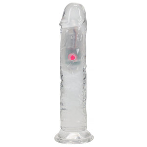 RealRock 7 Inch No Balls LED Vibrating Dong with Remote - Clear