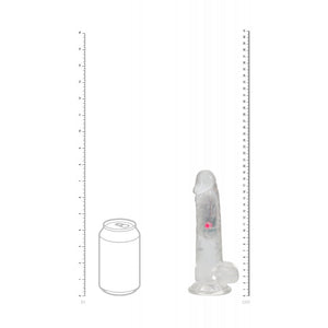 RealRock 7 Inch with Balls LED Vibrating Dong with Remote - Clear