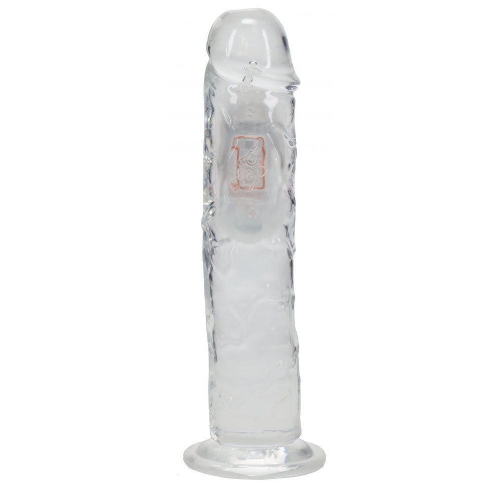 RealRock 8 Inch No Balls LED Vibrating Dong with Remote - Clear