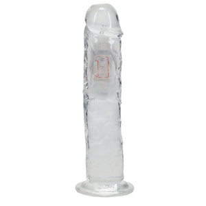 RealRock 8 Inch No Balls LED Vibrating Dong with Remote - Clear