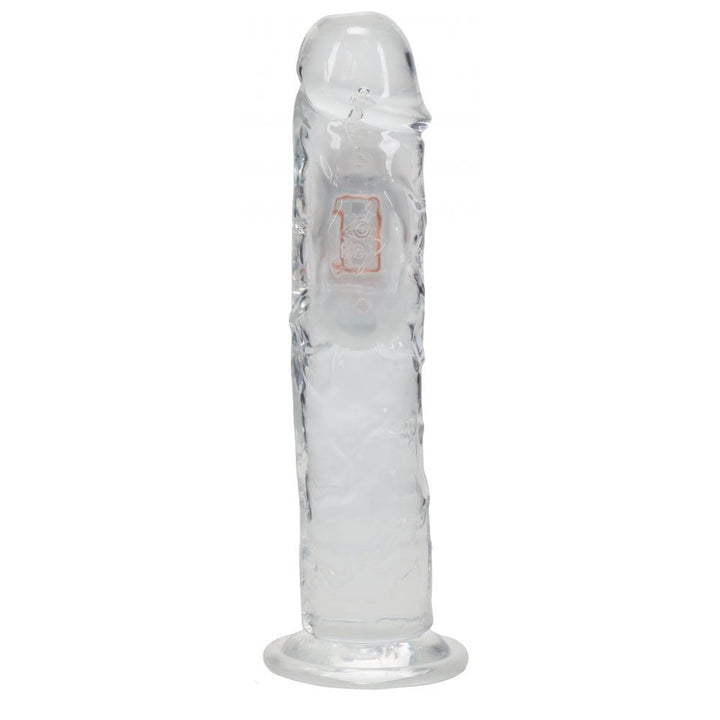 RealRock 8 Inch No Balls LED Vibrating Dong with Remote - Clear
