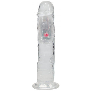 RealRock 8 Inch No Balls LED Vibrating Dong with Remote - Clear