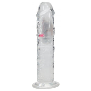RealRock 8 Inch No Balls LED Vibrating Dong with Remote - Clear