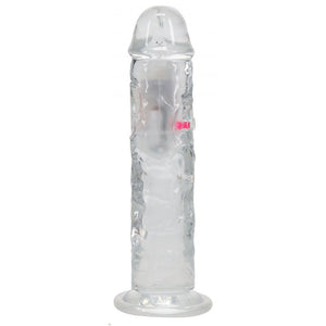 RealRock 8 Inch No Balls LED Vibrating Dong with Remote - Clear