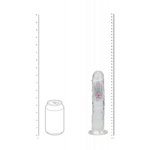 RealRock 8 Inch No Balls LED Vibrating Dong with Remote - Clear
