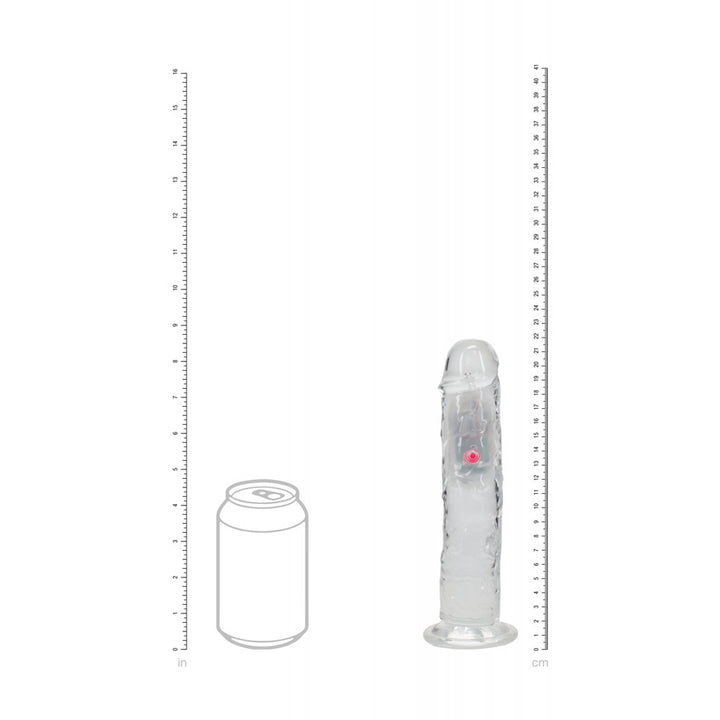 RealRock 8 Inch No Balls LED Vibrating Dong with Remote - Clear