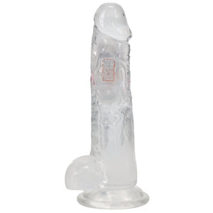 RealRock 8 Inch with Balls LED Vibrating Dong with Remote - Clear