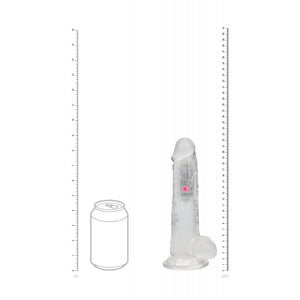 RealRock 8 Inch with Balls LED Vibrating Dong with Remote - Clear
