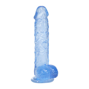 Realrock 5 Inch Crystal Clear Dildo with Balls - Blue