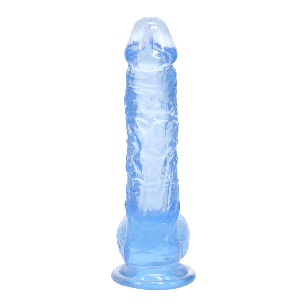 Realrock 5 Inch Crystal Clear Dildo with Balls - Blue