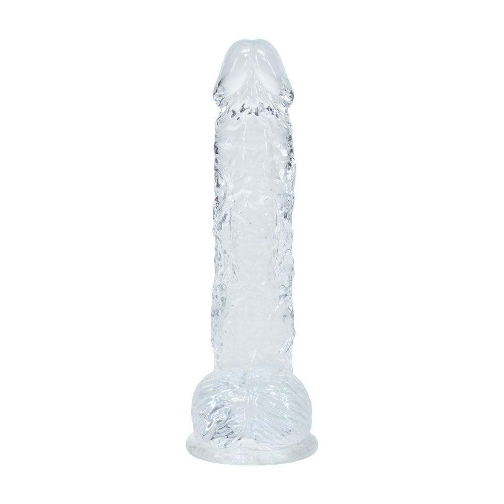 RealRock 5 Inch Crystal Clear Dildo with Balls - Clear