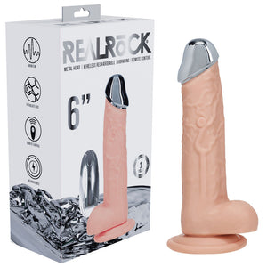 RealRock 6 Inch Vibrating Dildo with Metal Head & Remote