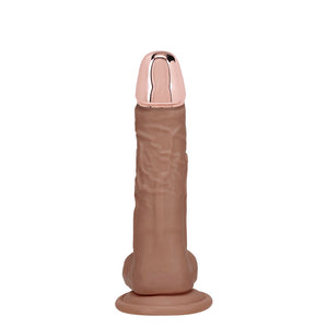 RealRock Metal Head 6 Inch Rechargeable Vibrating Dildo with Remote - Tan