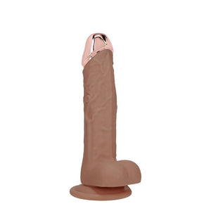 RealRock Metal Head 6 Inch Rechargeable Vibrating Dildo with Remote - Tan