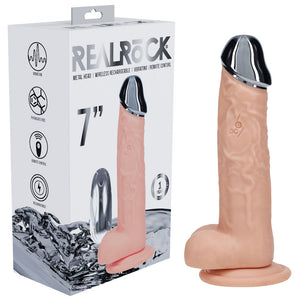 RealRock 7 Inch Vibrating Dildo with Metal Head & Remote