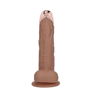 RealRock Metal Head 7 Inch Rechargeable Vibrating Dildo with Remote - Tan
