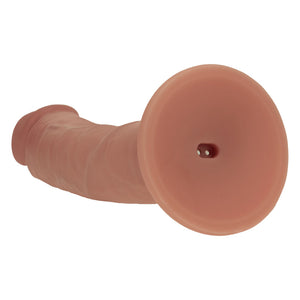 RealRock Dual Density 8 Inch Vibrating Silicone Rechargeable Dildo - Tan