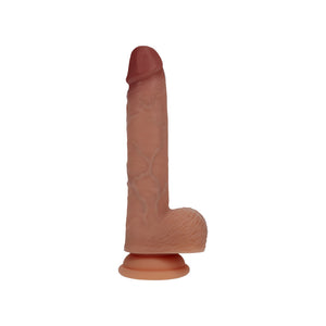RealRock Dual Density 7 Inch Vibrating & Thrusting Dildo - Tan