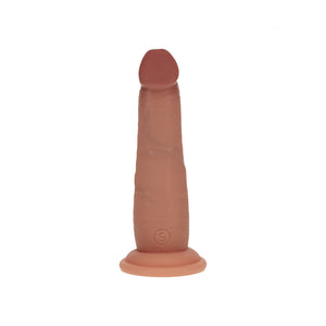 RealRock Dual Density 6 Inch Sliding Skin Silicone Dildo - Tan