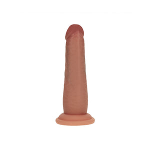 RealRock Dual Density 6 Inch Sliding Skin Silicone Dildo - Tan