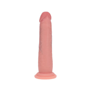 RealRock Dual Density 7 Inch Sliding Skin Silicone Dildo - Flesh