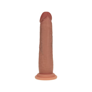 RealRock Dual Density 7 Inch Sliding Skin Silicone Dildo - Tan