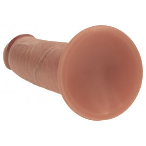 RealRock Dual Density 8 Inch Sliding Skin Silicone Dildo - Tan