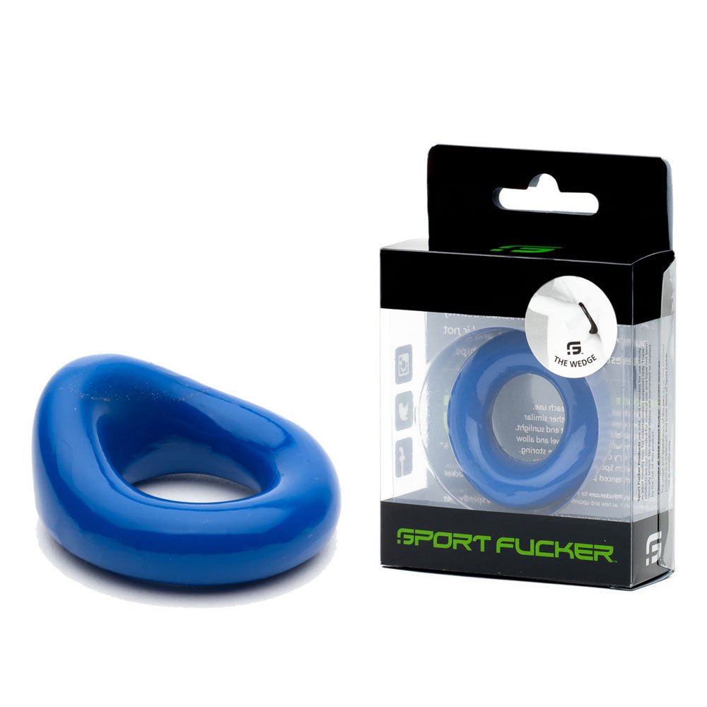 Sport Fucker Wedge Cock Ring - Blue