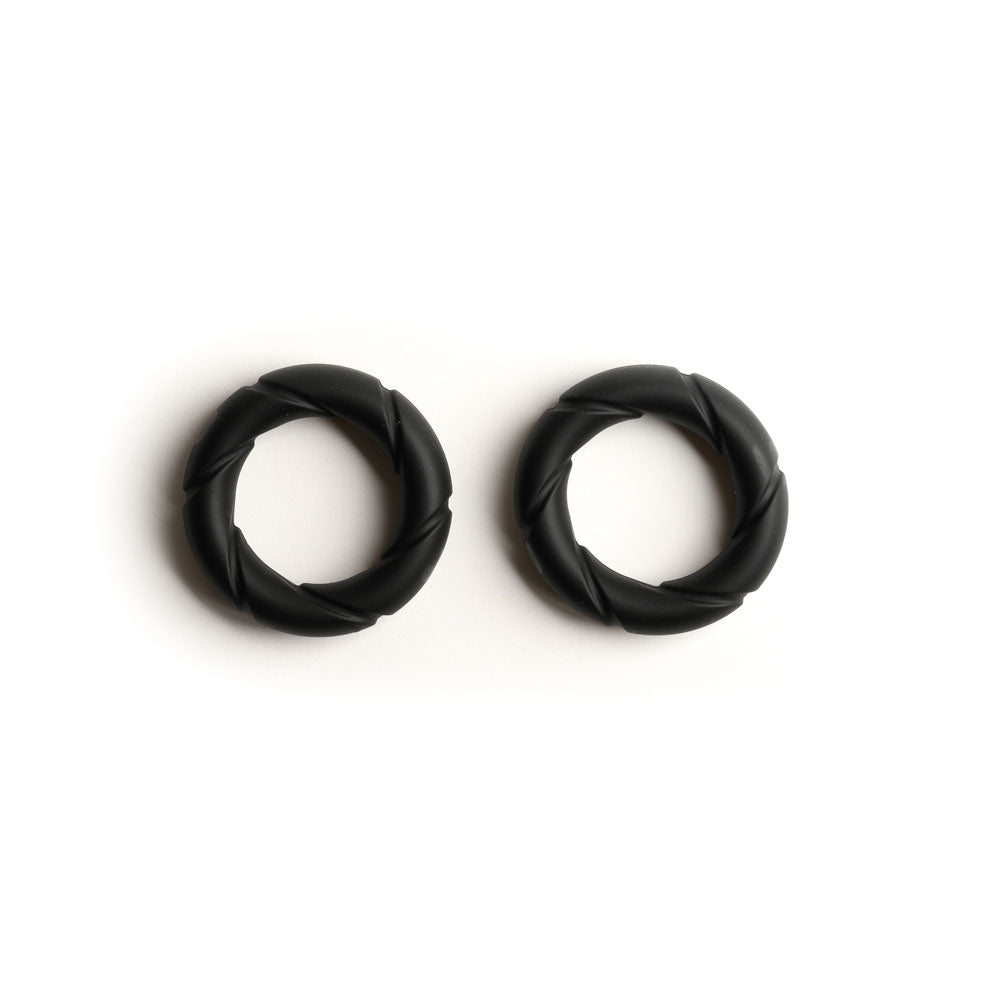 Sport Fucker Ready Rings - Cock Rings - Black - 2 Pack