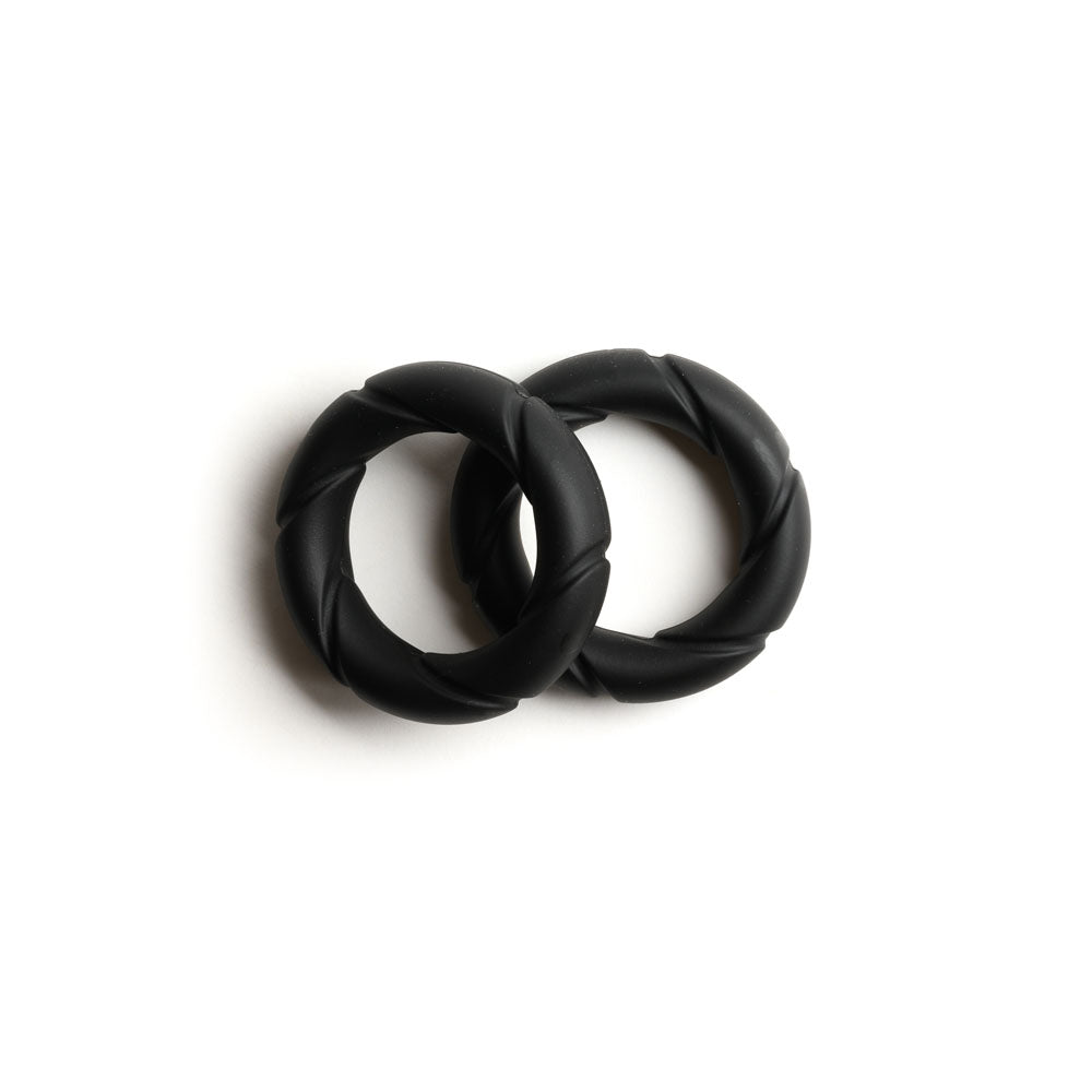 Sport Fucker Ready Rings - Cock Rings - Black - 2 Pack