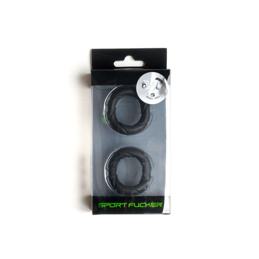 Sport Fucker Ready Rings - Cock Rings - Black - 2 Pack