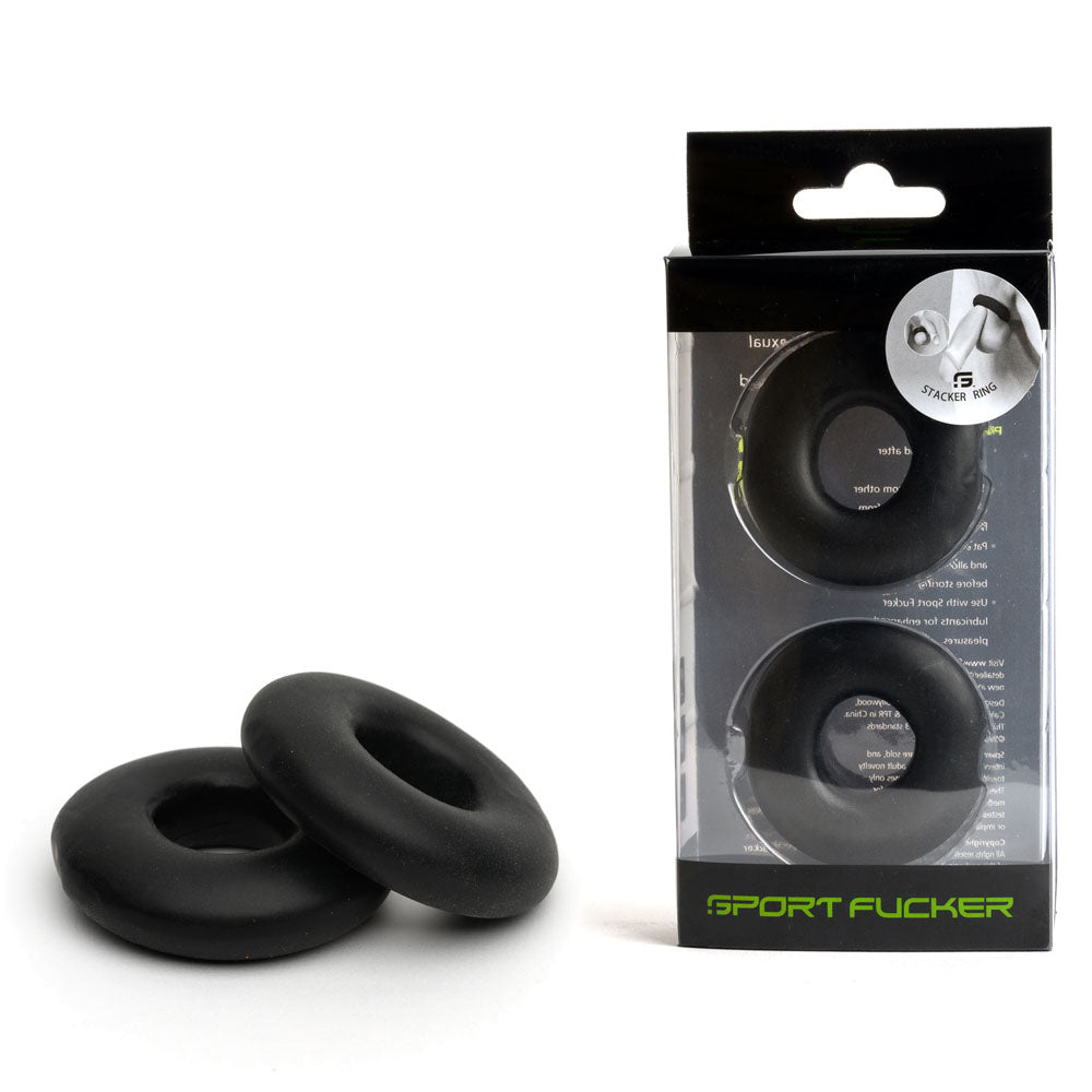 Sport Fucker Stacker Rings - Black - 2 Pack