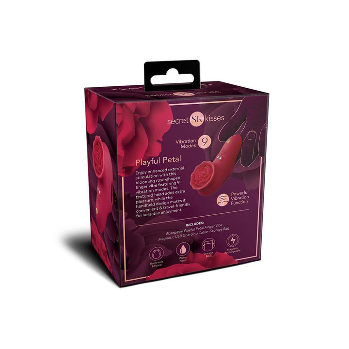 Secret Kisses Rosegasm Playful Petal Finger Stimulator - Red