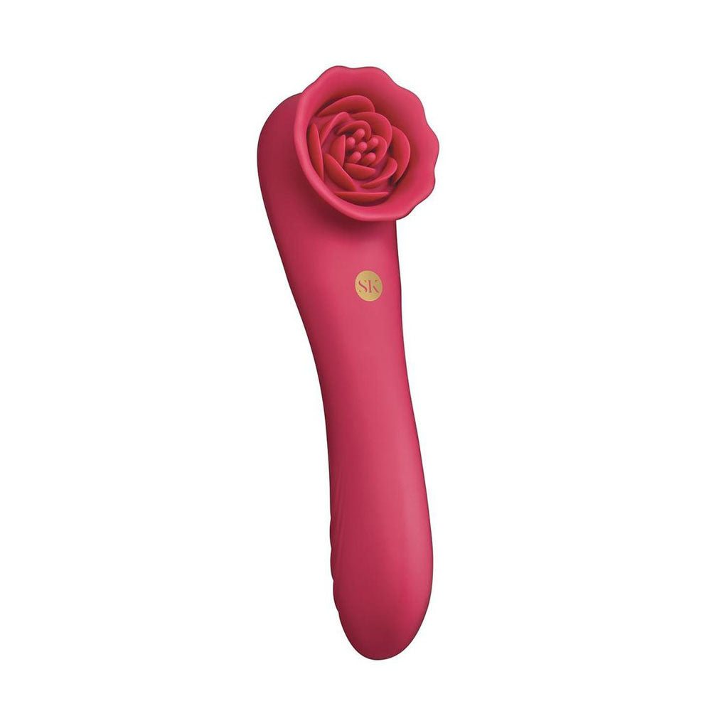 Secret Kisses Rosegasm Rose Quake - Dual Ended Tapping Vibrator - Red
