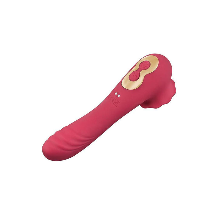 Secret Kisses Rosegasm Rose Quake - Dual Ended Tapping Vibrator - Red