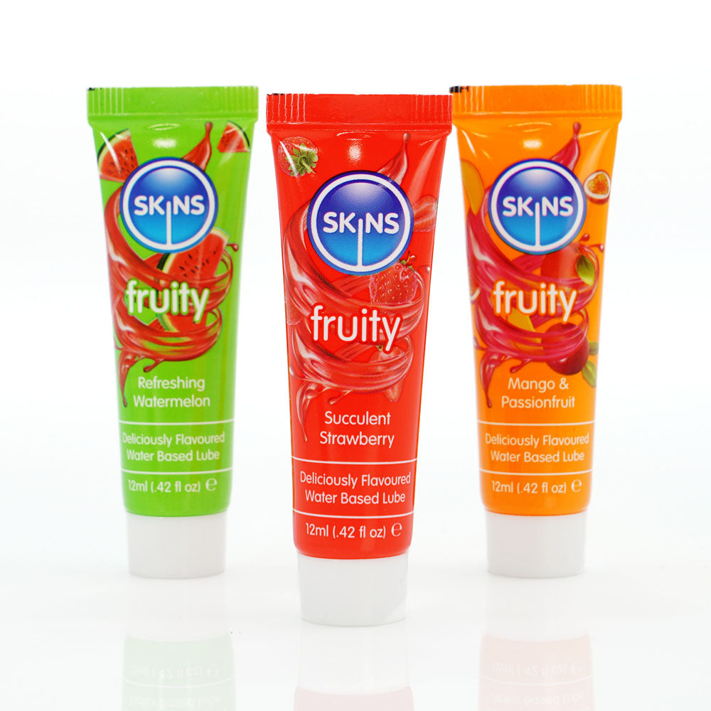 Skins Fruity Tubes - Flavoured Lubricants - 12ml Bottles