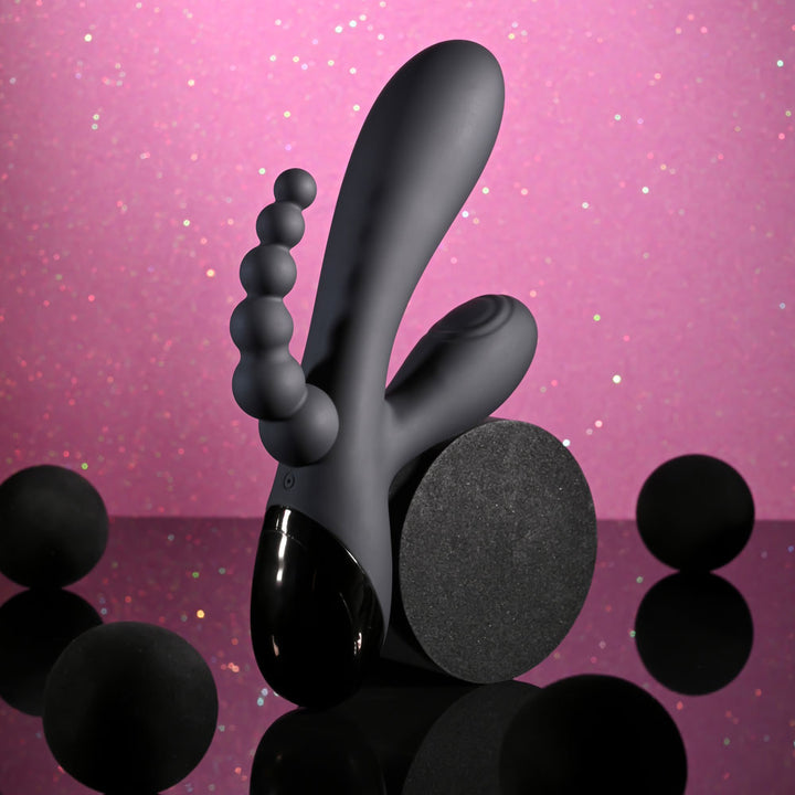 Selopa Triple Aces Triple Stimulator Vibrator - Black