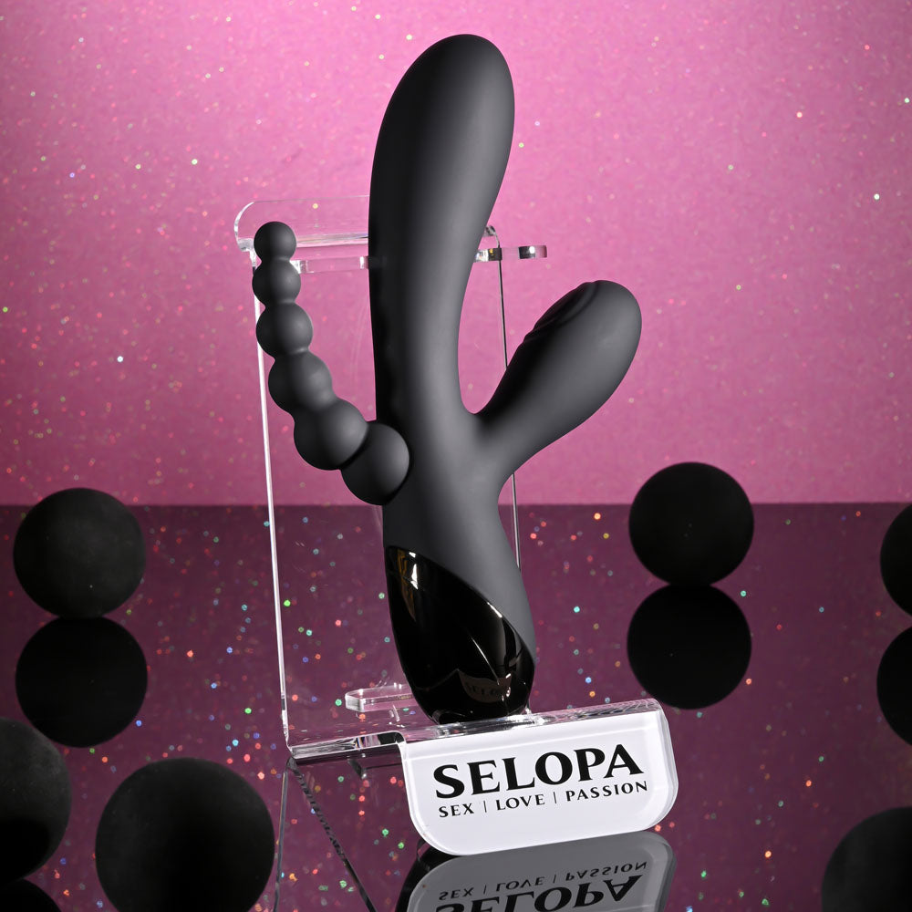 Selopa Triple Aces Triple Stimulator Vibrator - Black