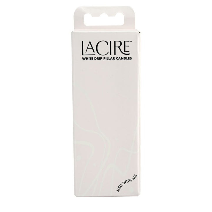 LaCire Drip Pillar Candles - White