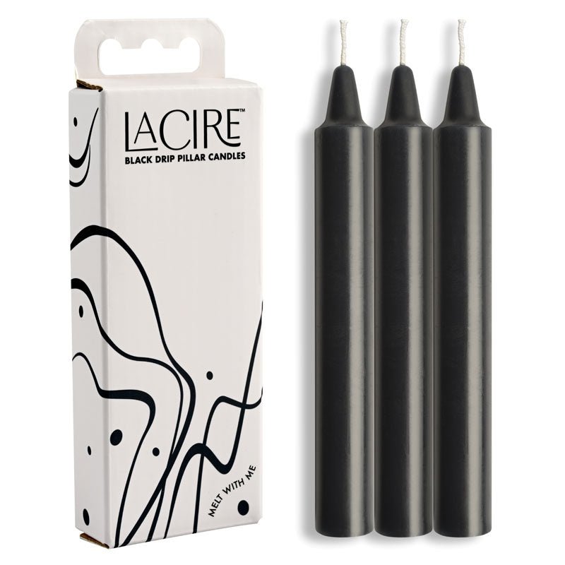 LaCire Drip Pillar Candles - Black