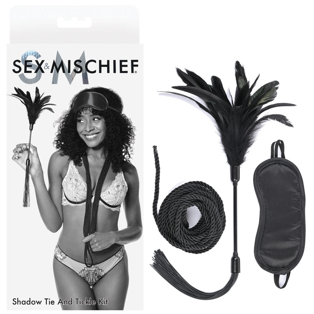 Sex & Mischief Shadow Tie and Tickle Beginners Kit - Black