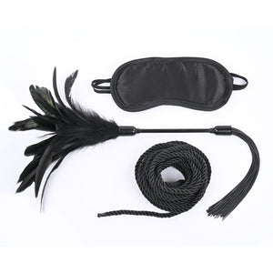 Sex & Mischief Shadow Tie and Tickle Beginners Kit - Black