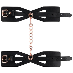 Sex & Mischief Brat Handcuffs - Rose Gold/Black